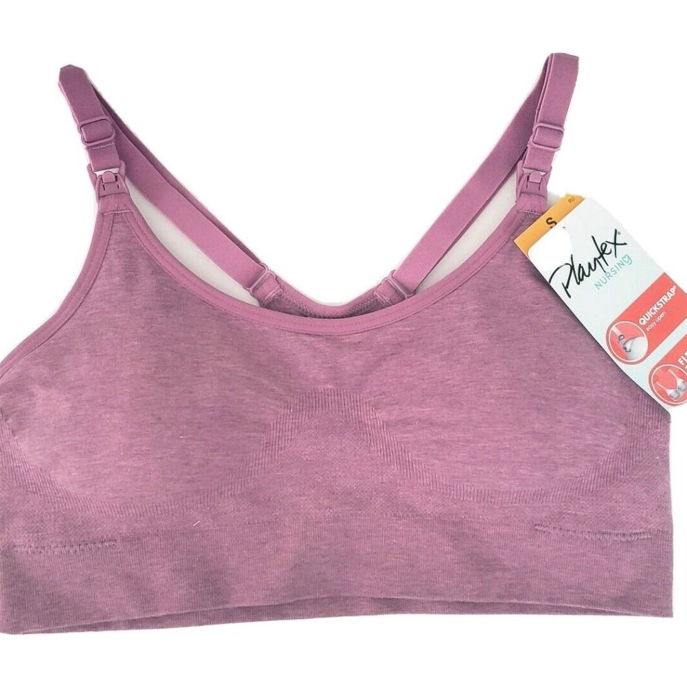 Playtex Nursing Bra YYCEUS Wire-Free Quickstrap Small Pink New with Tags